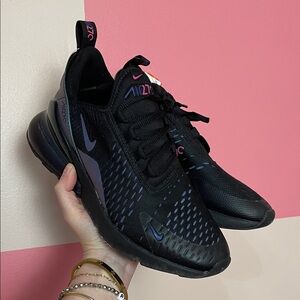 Nike Women’s Black Sneakers with Purple & Pink Accents